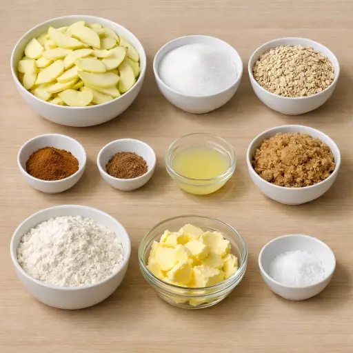 Ingredients for Old-Fashioned Apple Crisp