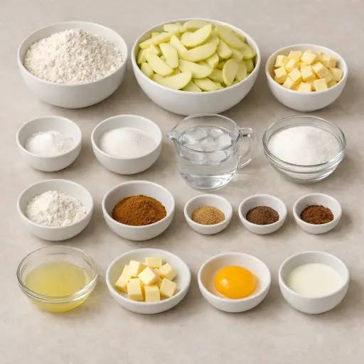 Ingredients for Old-Fashioned Apple Pie