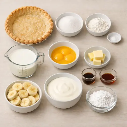 Ingredients for Old-Fashioned Banana Cream Pie