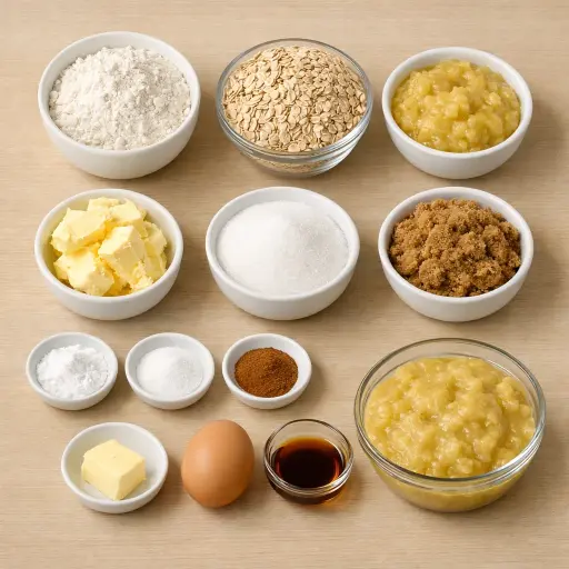 Ingredients for Old-Fashioned Banana Oat Cookies