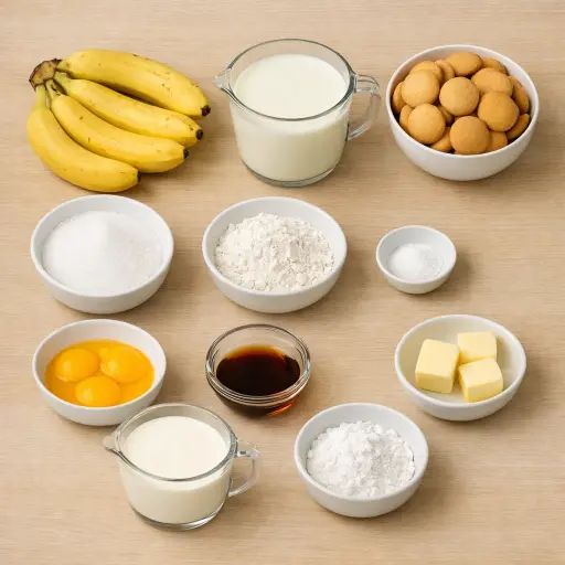 Ingredients for Old-Fashioned Banana Pudding