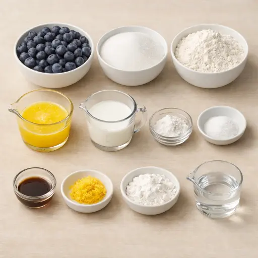 Ingredients for Old-Fashioned Blueberry Cobbler