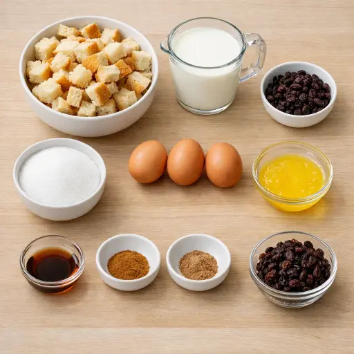 Ingredients for Old-Fashioned Bread Pudding