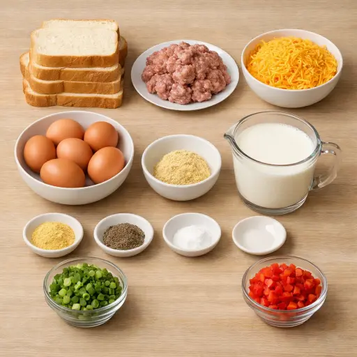 Ingredients for Old-Fashioned Breakfast Casserole