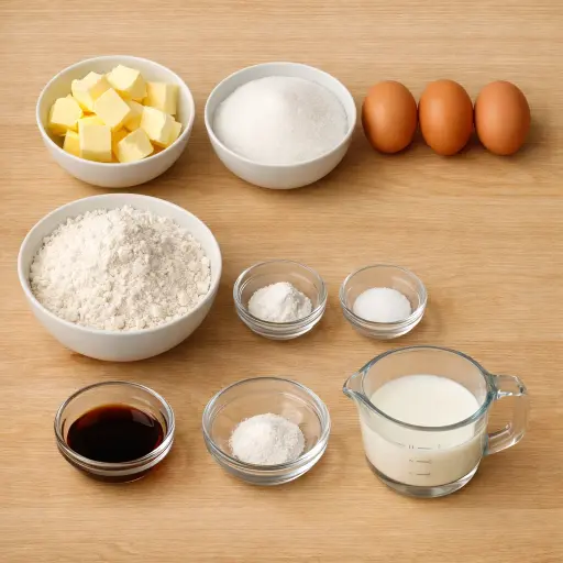 Ingredients for Old-Fashioned Butter Cake