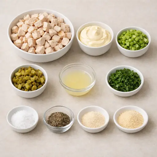 Ingredients for Old-Fashioned Chicken Salad