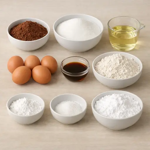Ingredients for Old-Fashioned Chocolate Crackle Cookies