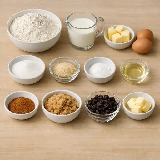 Ingredients for Old-Fashioned Cinnamon Bread