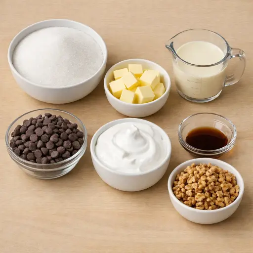 Ingredients for Old-Fashioned Creamy Fudge