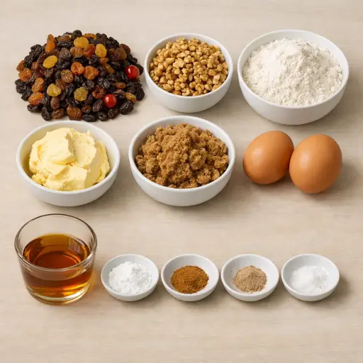 Ingredients for Old-Fashioned Fruit Cake