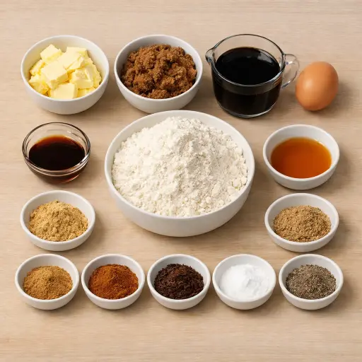 Ingredients for Old-Fashioned Gingerbread Cookies