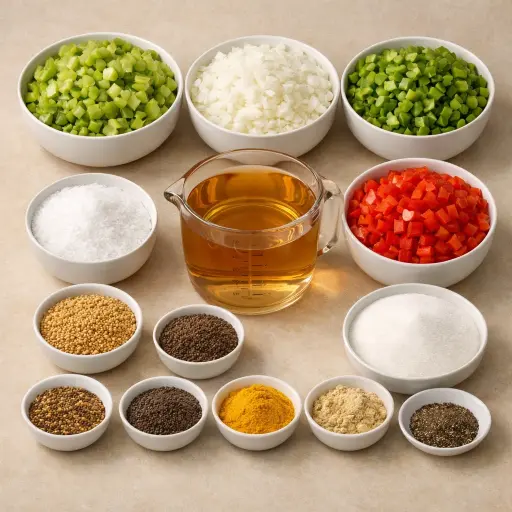 Ingredients for Old-Fashioned Green Tomato Relish
