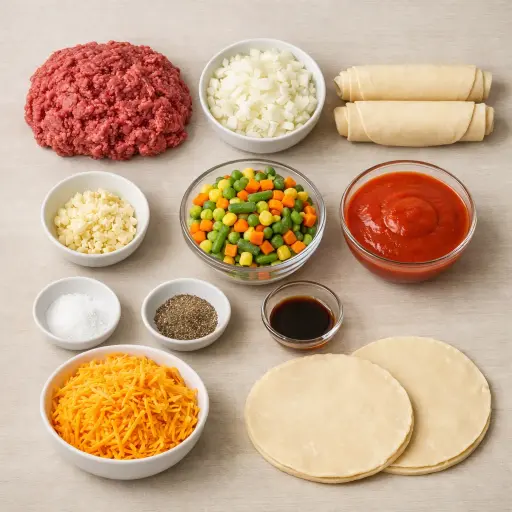 Ingredients for Old-Fashioned Hamburger Pie