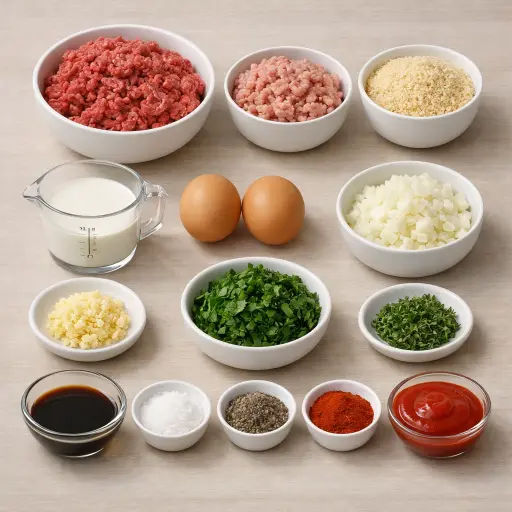 Ingredients for Old-Fashioned Herb Meatloaf