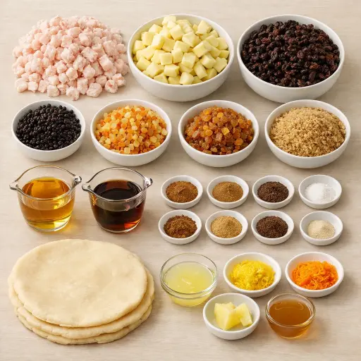 Ingredients for Old-Fashioned Mincemeat Pie