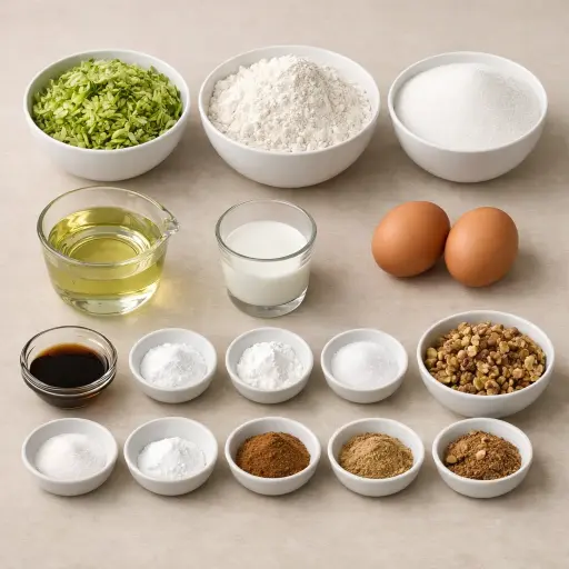 Ingredients for Old-Fashioned Moist Zucchini Bread