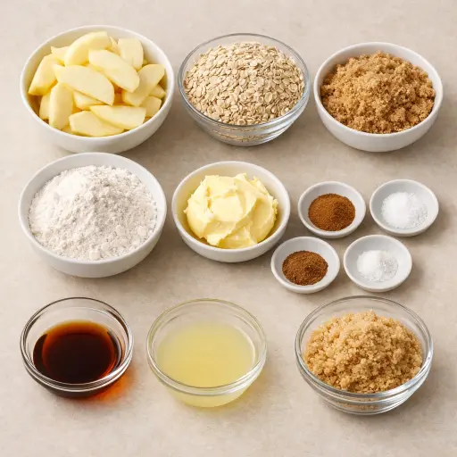 Ingredients for Old-Fashioned Oatmeal Apple Delight