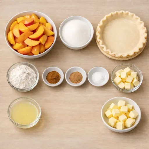 Ingredients for Old-Fashioned Peach Pie