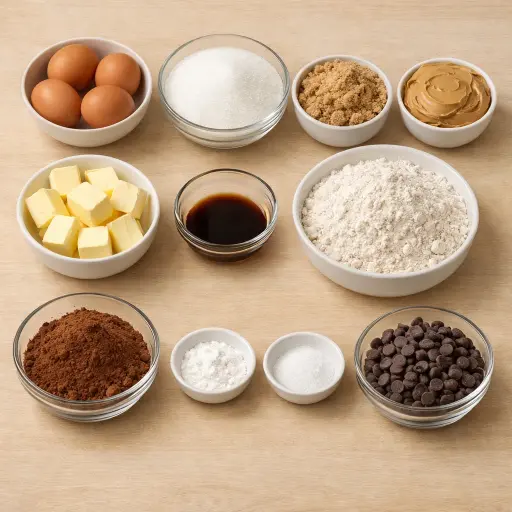 Ingredients for Old-Fashioned Peanut Butter Brownies