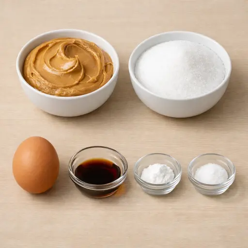 Ingredients for Old-Fashioned Peanut Butter Cookies