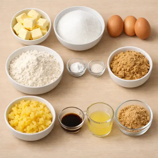 Ingredients for Old-Fashioned Pineapple Delight Cake