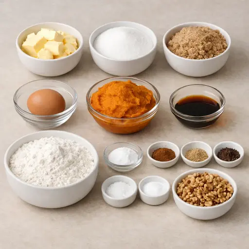 Ingredients for Old-Fashioned Pumpkin Cookies