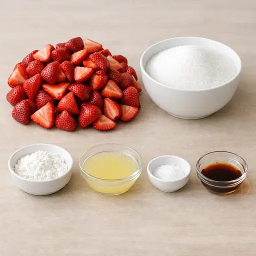 Ingredients for Old-Fashioned Strawberry Pie Filling