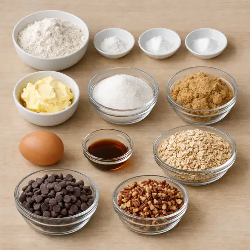 Ingredients for Old West Oatmeal Cookies