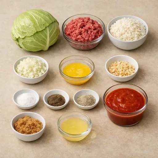 Ingredients for Old-World Stuffed Cabbage