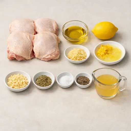 Ingredients for One-Pan Lemon Garlic Chicken