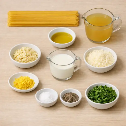 Ingredients for One-Pot Garlic Parmesan Pasta