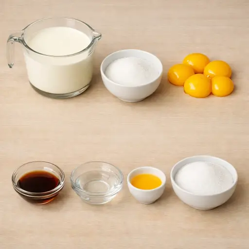 Ingredients for Orange Blossom Creme Brulee