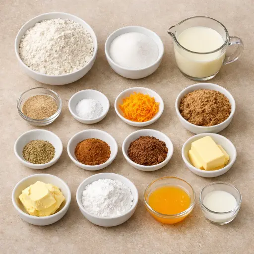 Ingredients for Orange Cardamom Cinnamon Rolls