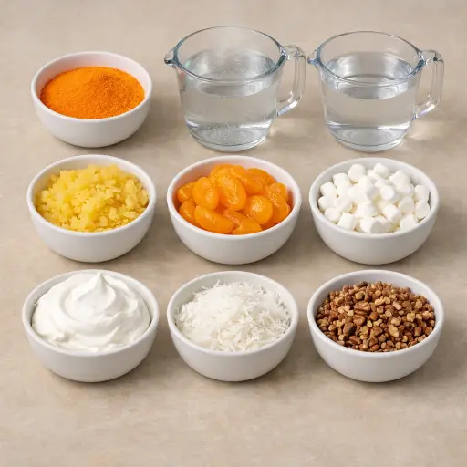 Ingredients for Orange Gelatin Delight