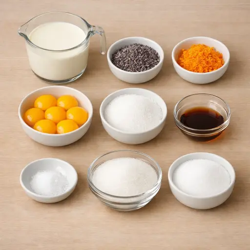 Ingredients for Orange Lavender Creme Brulee