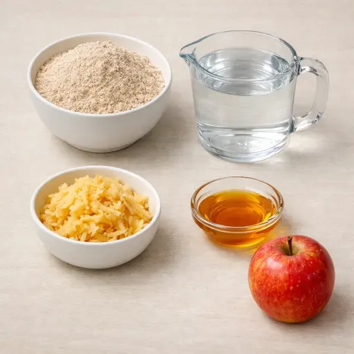 Ingredients for Organic Whole Wheat Sourdough Starter