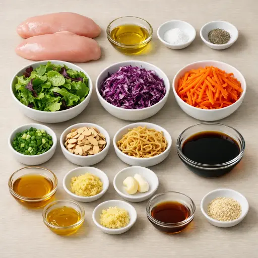 Ingredients for Oriental Chicken Garden Salad