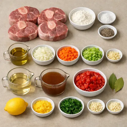 Ingredients for Osso Buco with Gremolata