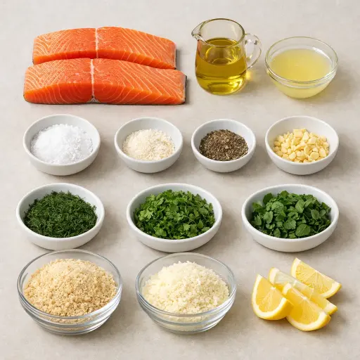 Ingredients for Oven Baked Herb-Crusted Salmon