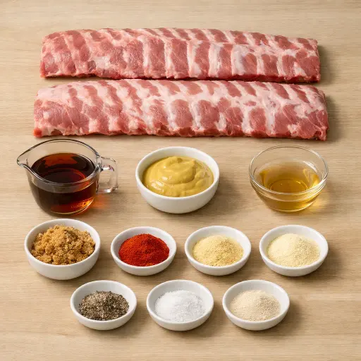 Ingredients for Oven Baked Maple Mustard Ribs