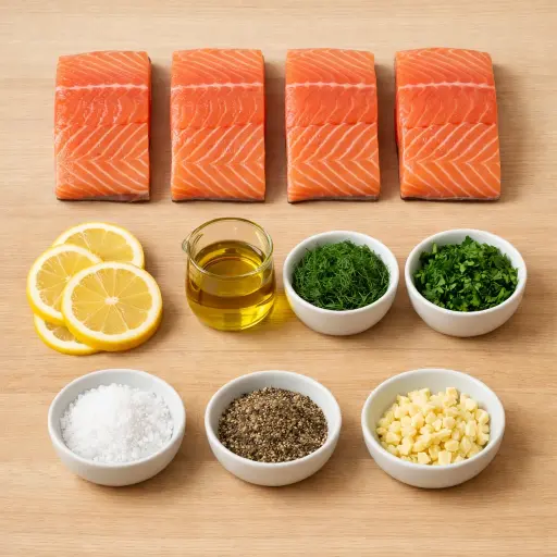 Ingredients for Oven Baked Salmon Delight