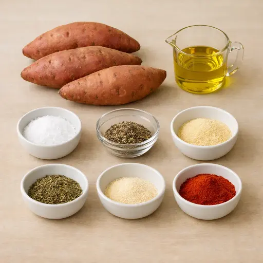 Ingredients for Oven Roasted Sweet Potatoes