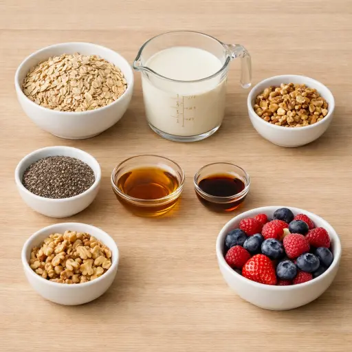 Ingredients for Overnight Oats with Chia and Berries