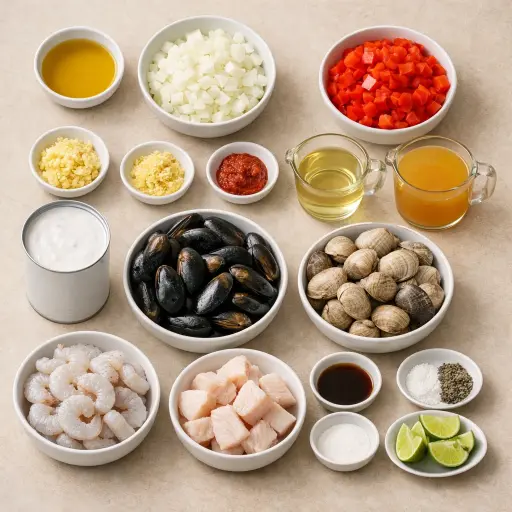 Ingredients for Pacific Rim Cioppino