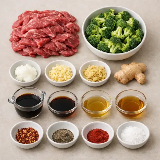 Ingredients for Paleo Beef and Broccoli Stir Fry