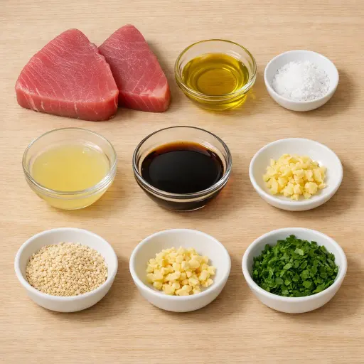 Ingredients for Pan-Fried Yellowfin Tuna