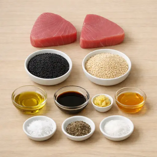 Ingredients for Pan Seared Sesame Crusted Tuna