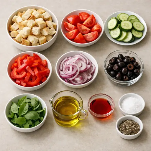 Ingredients for Panzanella Salad