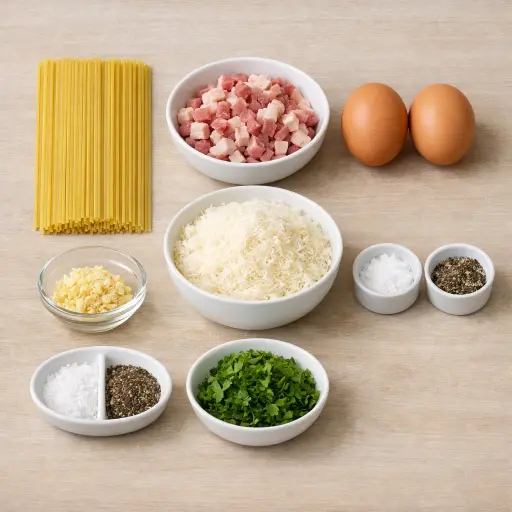 Ingredients for Pasta Carbonara