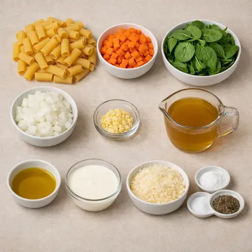 Ingredients for Pasta with Hidden Veggie Sauce